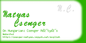 matyas csenger business card